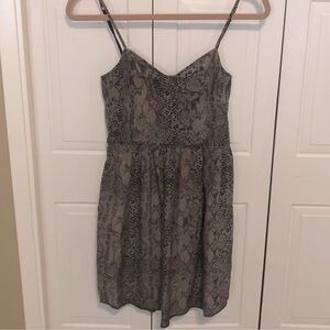 Aritzia Wilfred Pure Silk Gray Snake Print Bustier Dress